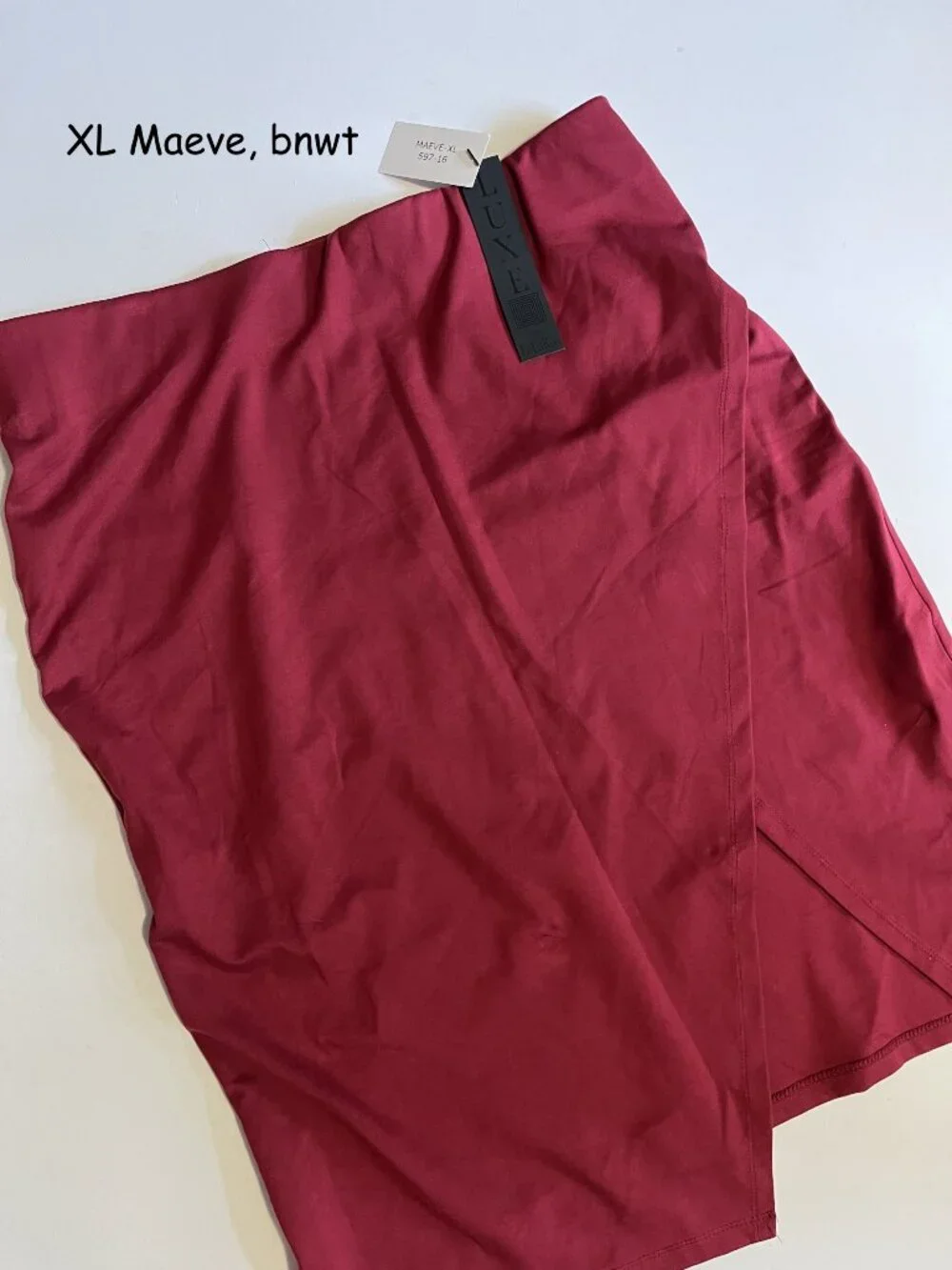 XL Lularoe Maeve cross over slit skirt, dark red or maroon
